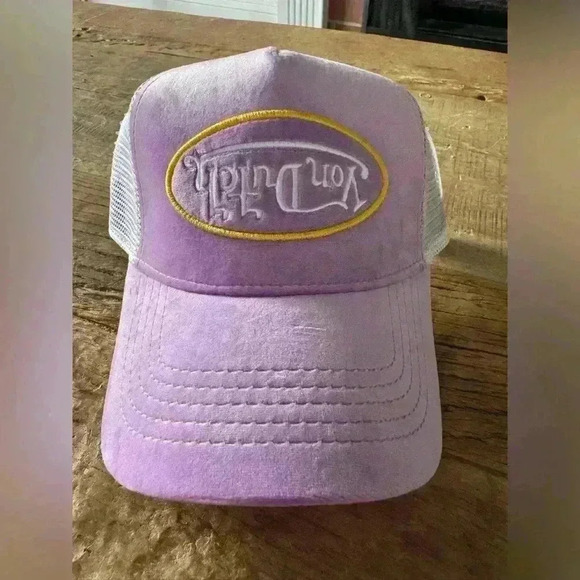AUTHENTIC Von Dutch Purple/Lavender Velvet Trucker Hat ~ NEW with Hologram main image 7